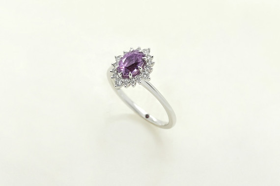 Purple sapphire engagement ring