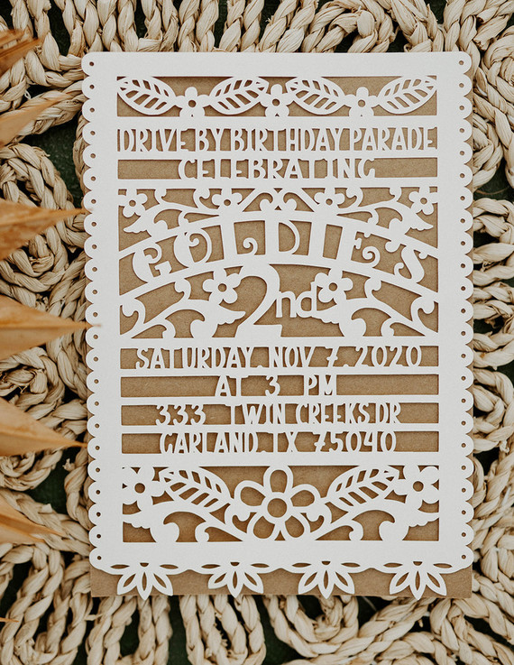 papel picador birthday invitation