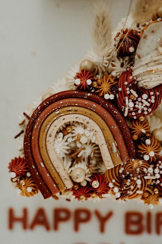 Boho blushy second birthday drive through party