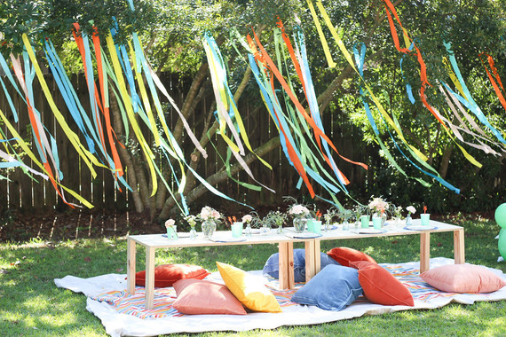 Groovy rainbow themed second birthday party