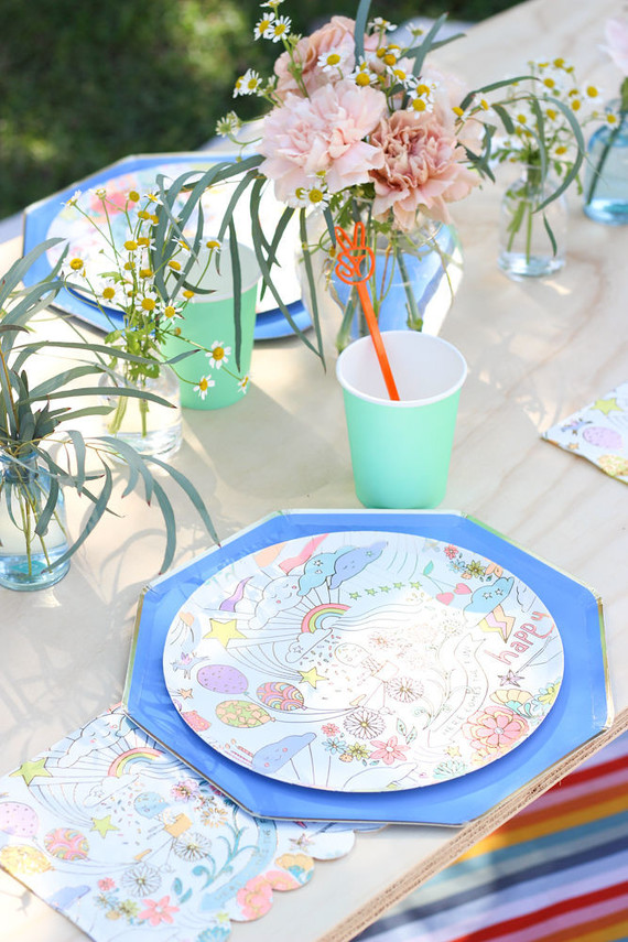 Groovy rainbow themed second birthday party Inspiration