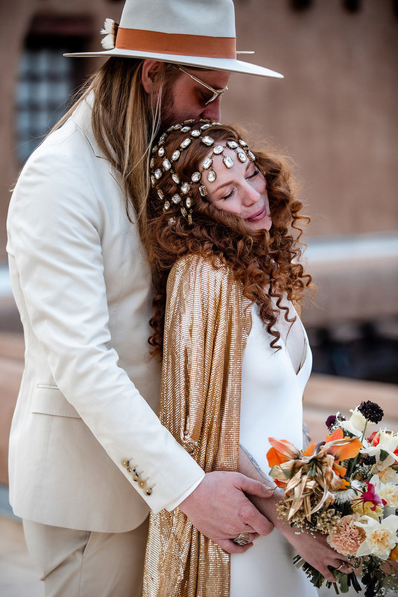 bride and groom in New Mexico