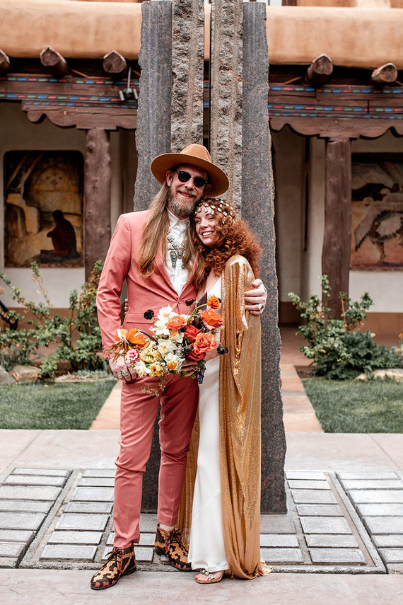 bride and groom in New Mexico