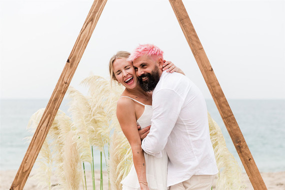 indie bride and groom