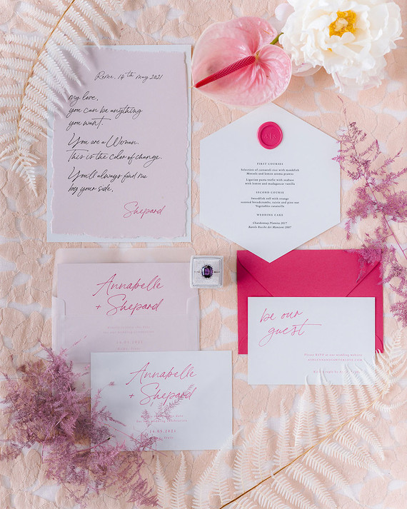 pink wedding invitations