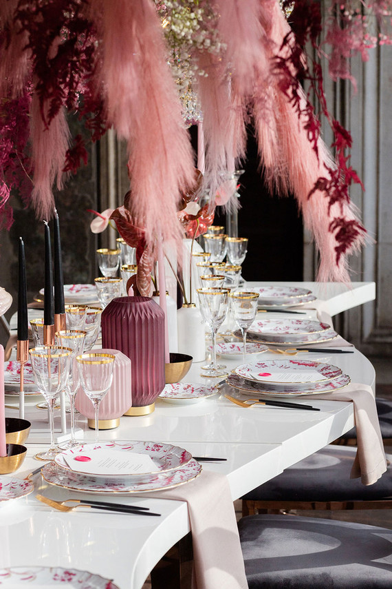 pink wedding table
