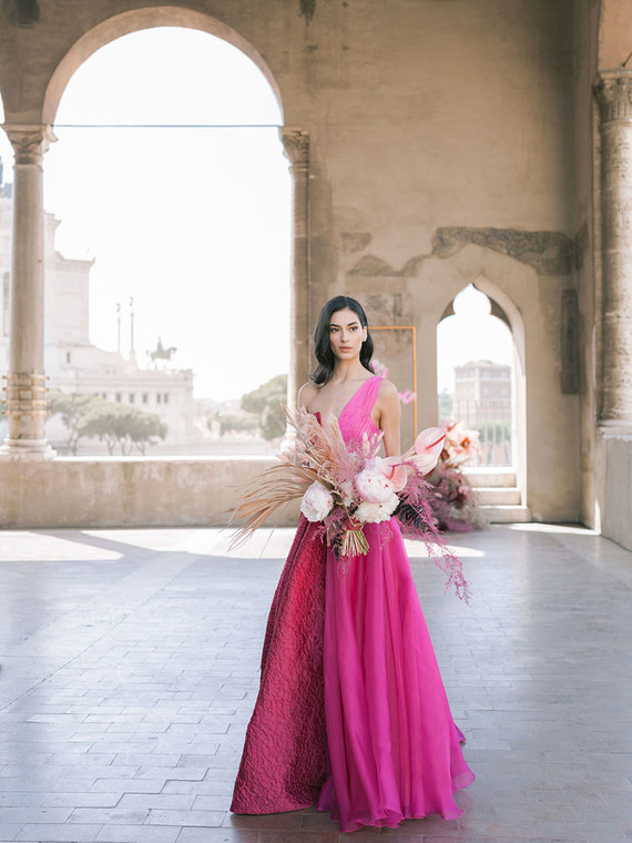 pink wedding dress