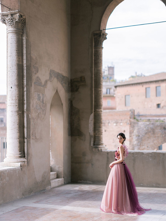 pink wedding dress