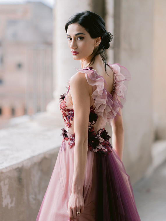 pink wedding dress