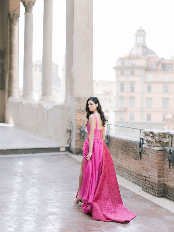 pink wedding dress