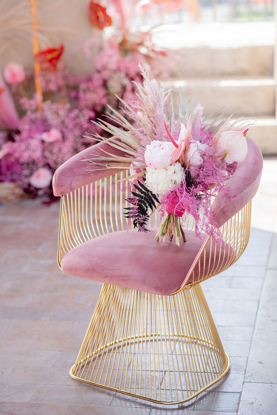pink wedding flowers