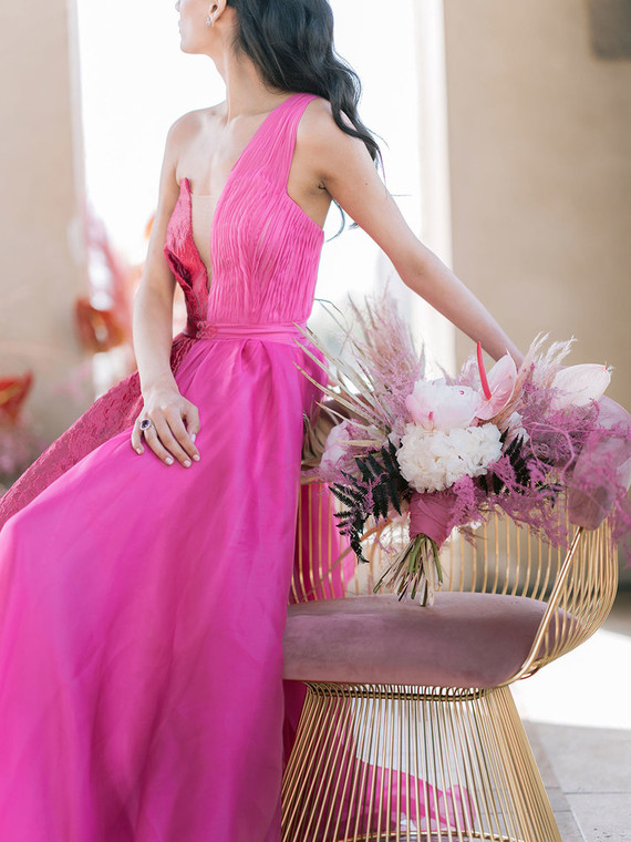pink wedding dress