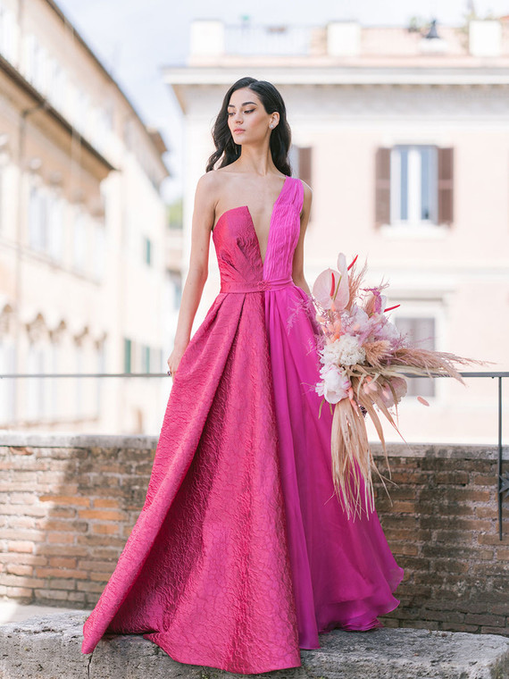 pink wedding dress