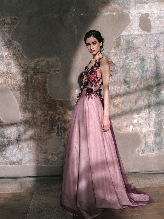 pink wedding dress
