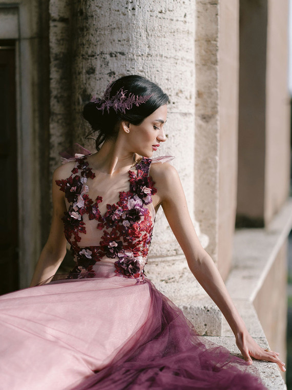 pink wedding dress