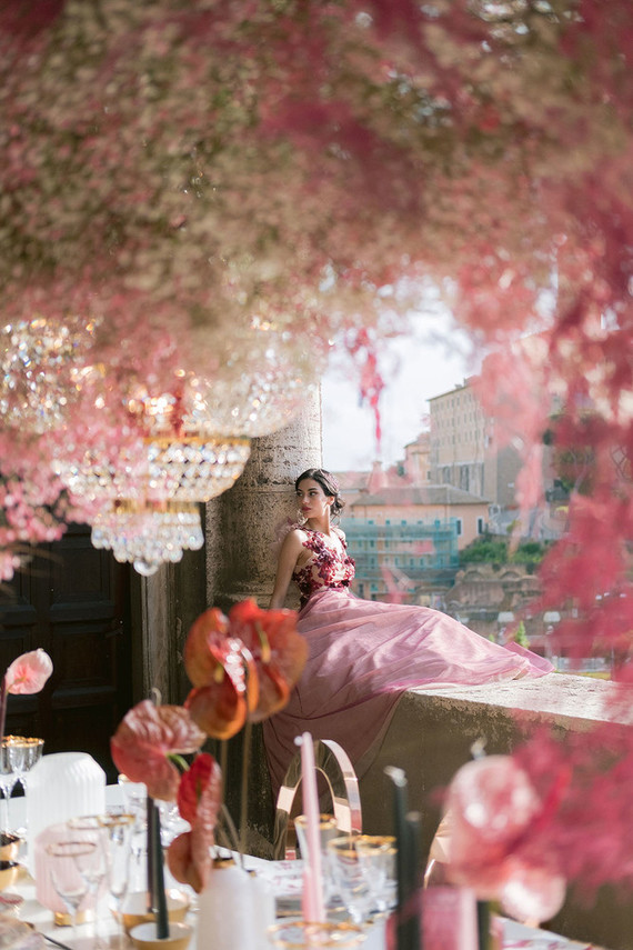 pink wedding decor
