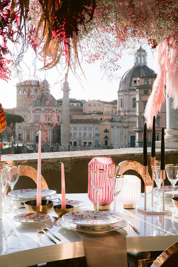 pink wedding table