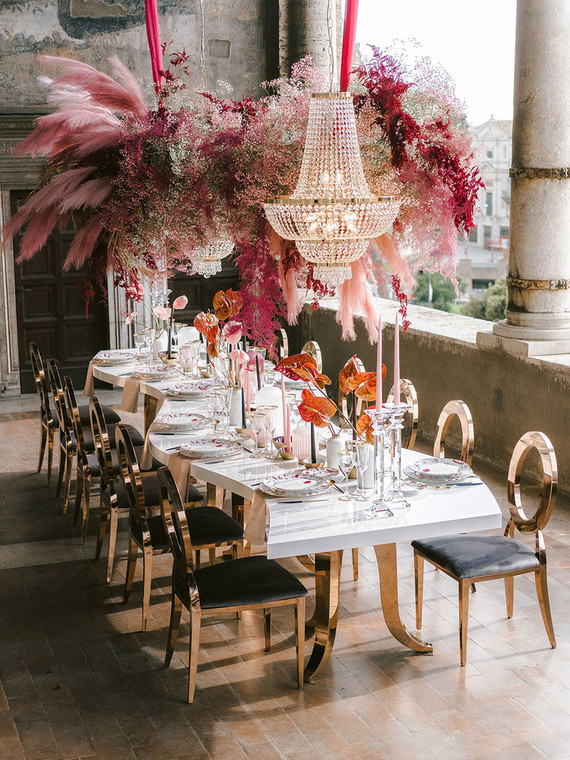 pink wedding table