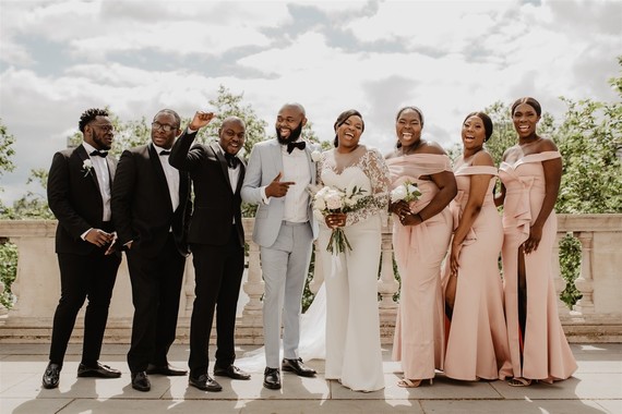 stylish London bridal party