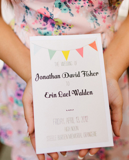 Bunting wedding invitation Inspiration