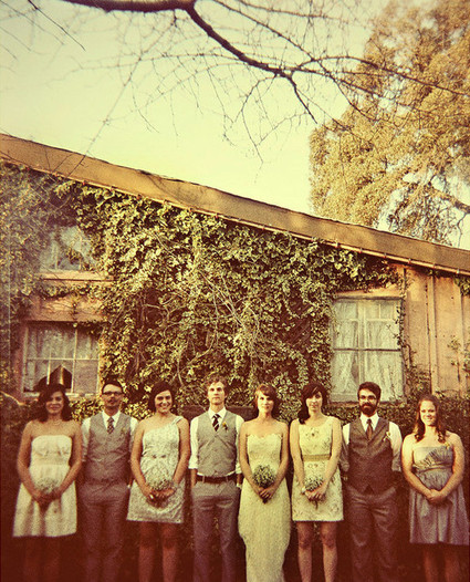 Vintage Style Bridal Party Portrait