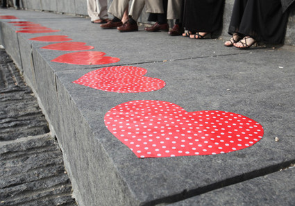 Red Heart Ceremony Decor