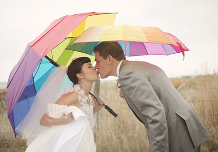 Rainy Day Wedding Portrait