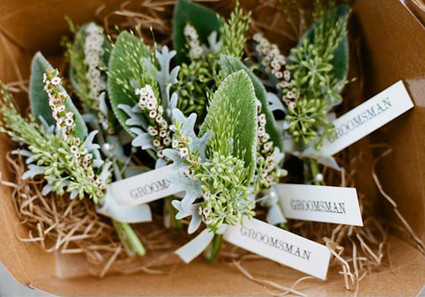 Rustic Green Boutonniere Inspiration