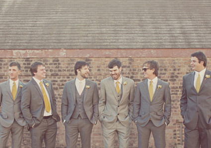 Yellow and Grey Groomsmen