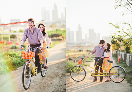 Engagement shoot with bikes