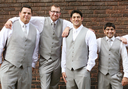 Grey and White Groomsmen in Vests Inspiration