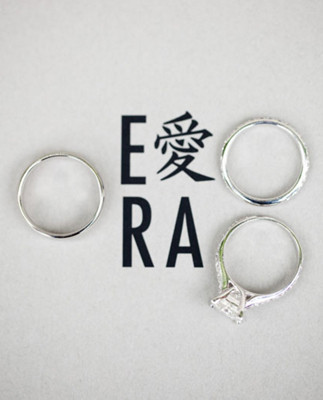 Bride and Groom Initials Ring Shot