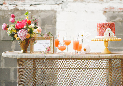 Summer cocktail and cake display