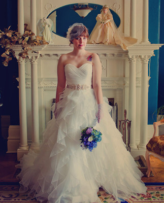Bridal Style - Birdcage Veil and Tulle Dress