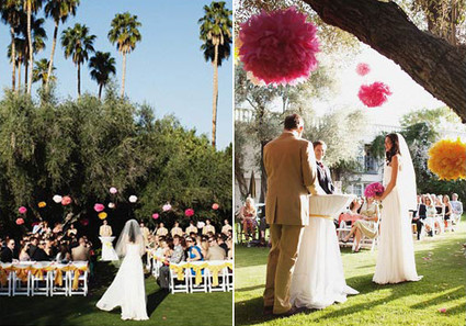 Tissue Poms Ceremony Decor