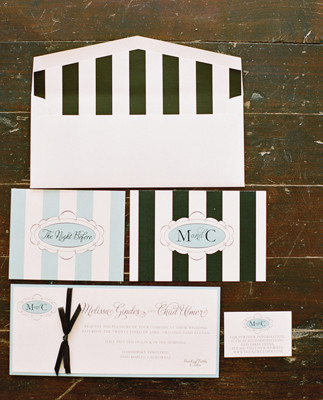 Black and White Stripes and Tiffany Blue Invitations