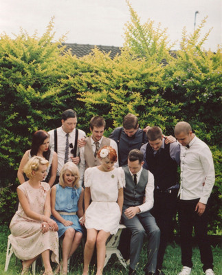 Colorful vintage bridal party