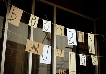 Ceremony name bunting decor