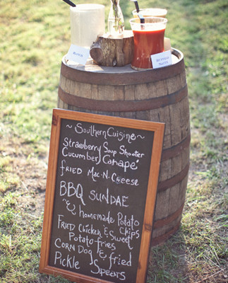 Whimsical world circus drinks signage