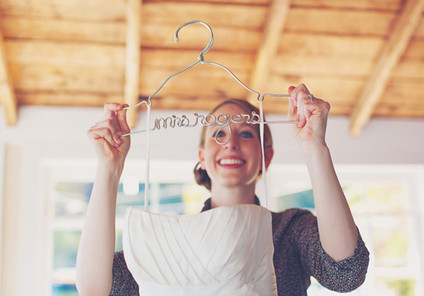 Lake-front bride's dress' hanger detail