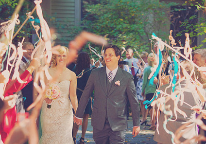 Flag and ribbon ceremony exit