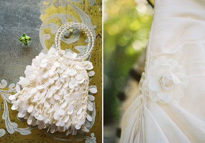 Matching ivory handbag and gown