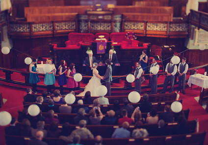 Indoor church ceremony decor