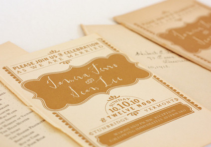 Vintage orange invitations