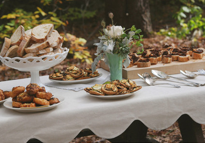 Handmade vermont wedding dinner spread