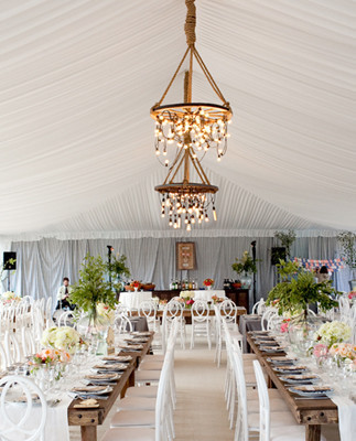 Beautiful white and ornate reception seating