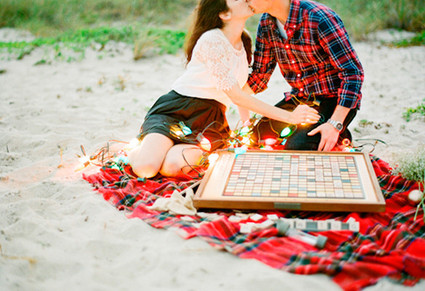 Christmas lights engagement shoot Inspiration