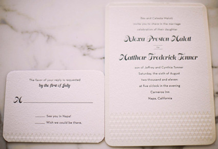 Simple white wedding invite