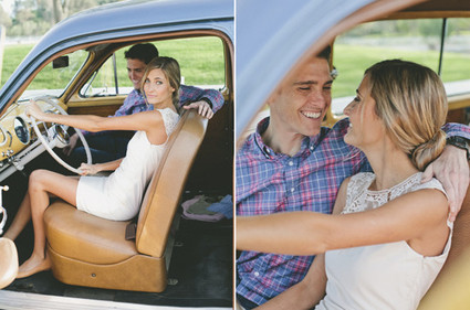 Vintage car engagement shoots