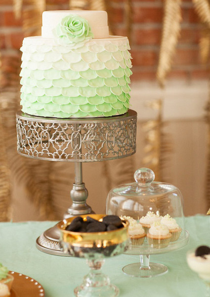 Green ombre wedding cake